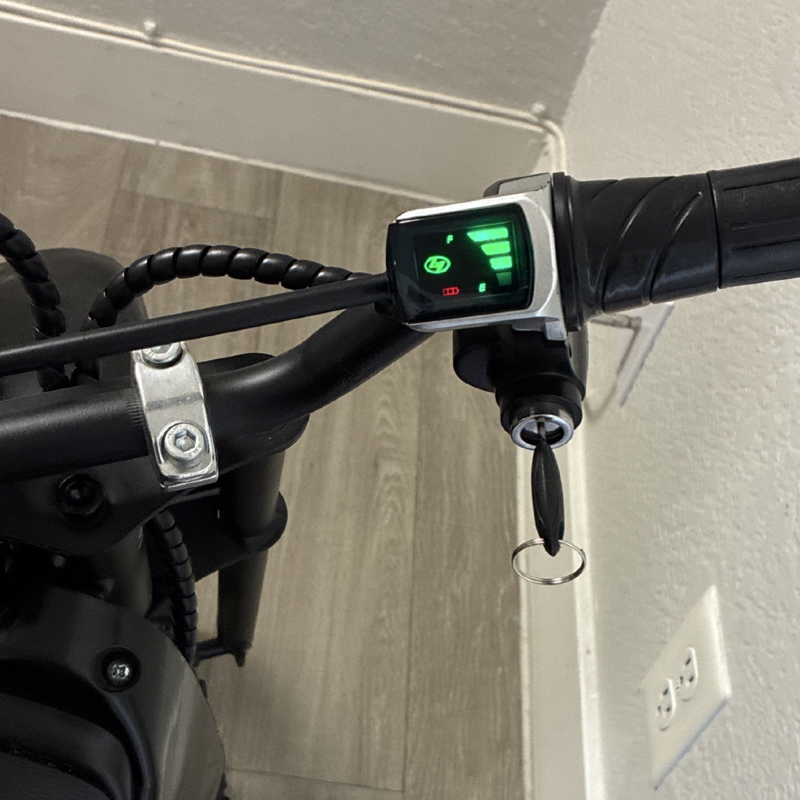 Track Battery Operated Black Ride-On Motorcycle with Charger and Key