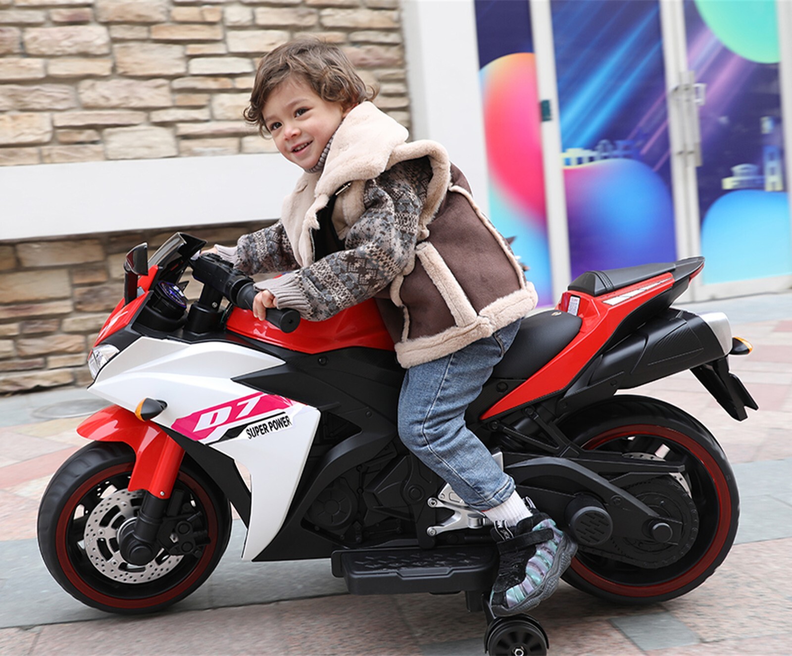Electric motorcycle 12V Kids toys motorcycle/Kids electric car for 3-6 years Red
