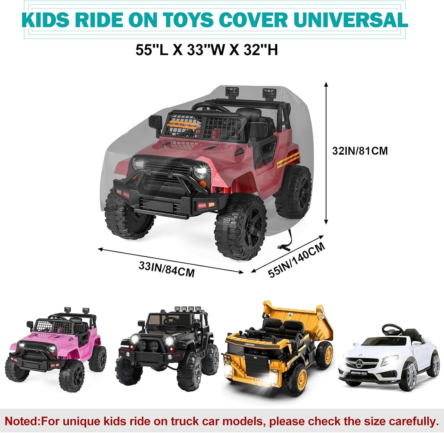Kids Ride On Car Cover 2PCS,Large Power Wheels Cover Waterproof,Heavy Duty 42…