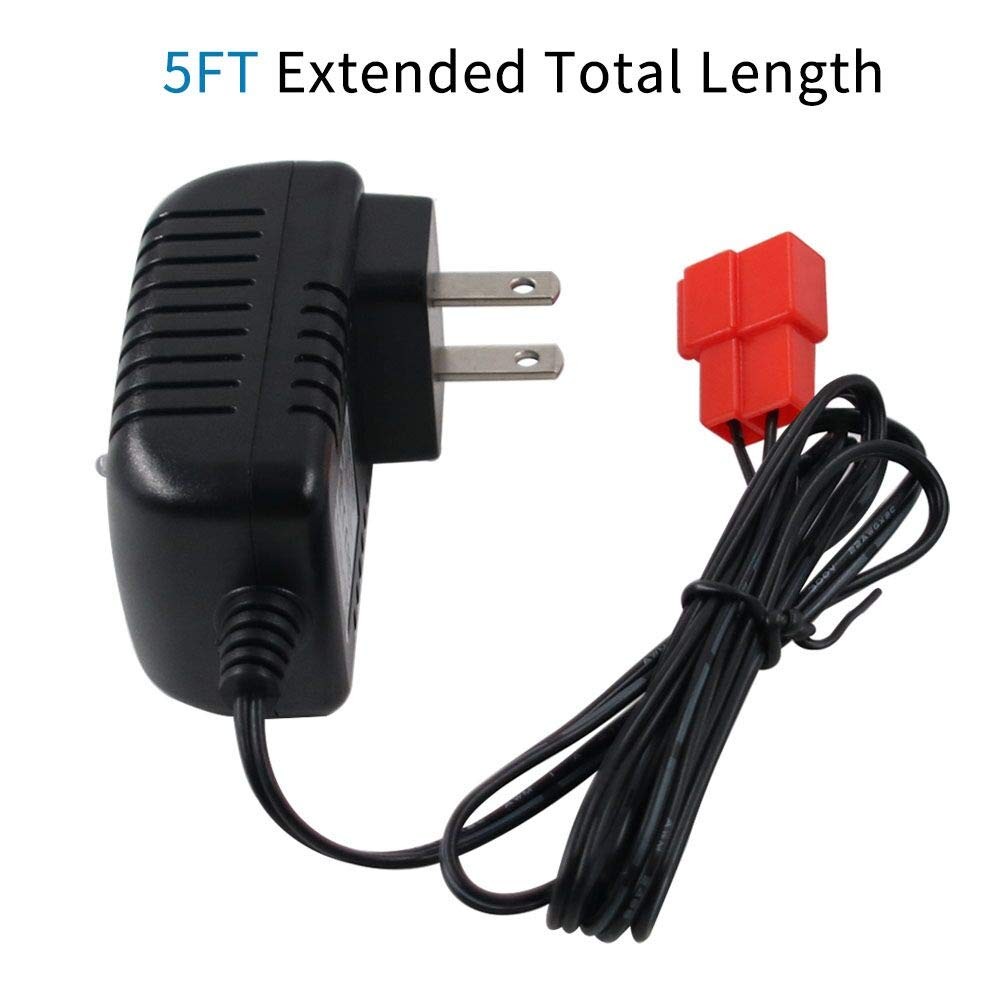 6V Kids Powered Ride On Car Charger, Replacement 6 Volt Battery Charger Black