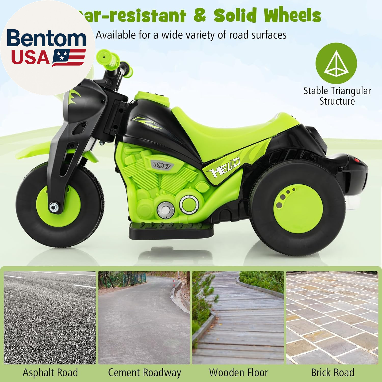 Kids Motorcycle, 6V Battery Powered Ride on Motorcycle with Bubble Maker, Music,