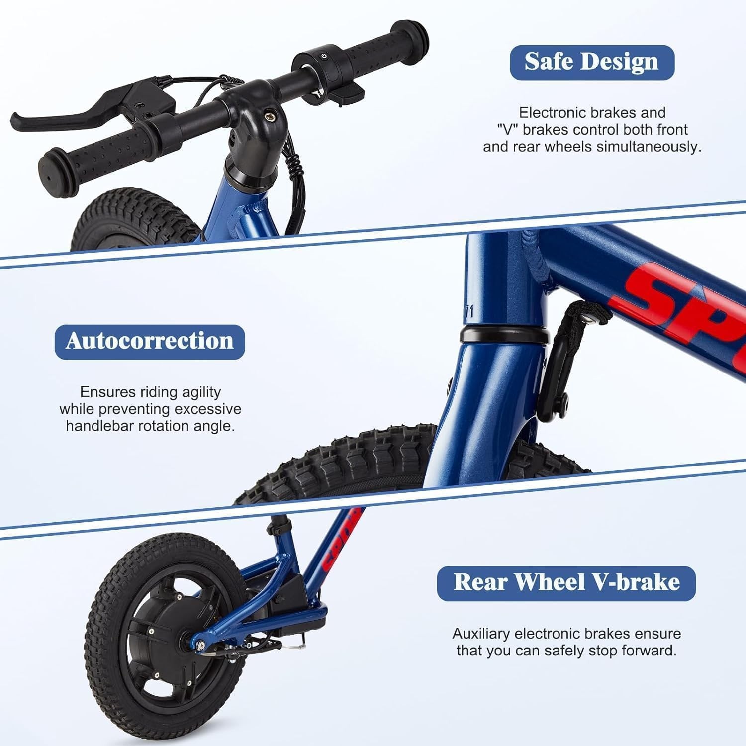 24V 100W Electric Balance Bike for Kids Ages 3-5 Years with 12’’ Inflatable Tire
