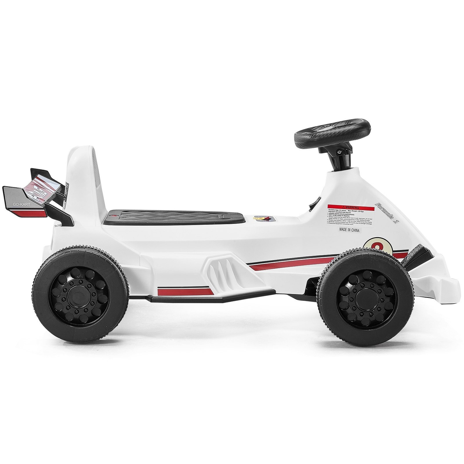 VEVOR 6V Electric Go Kart Kids Ride On Car LED Horn White 2MPH