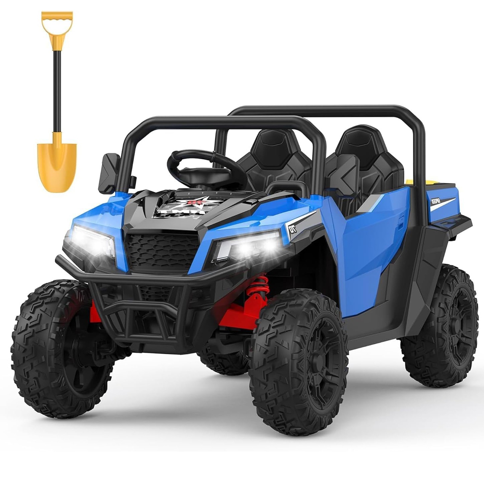 24V Ride On Truck for Kids w/ Remote, 4WD, LED Lights,Bluetooth,Dump Bed,2 Seats