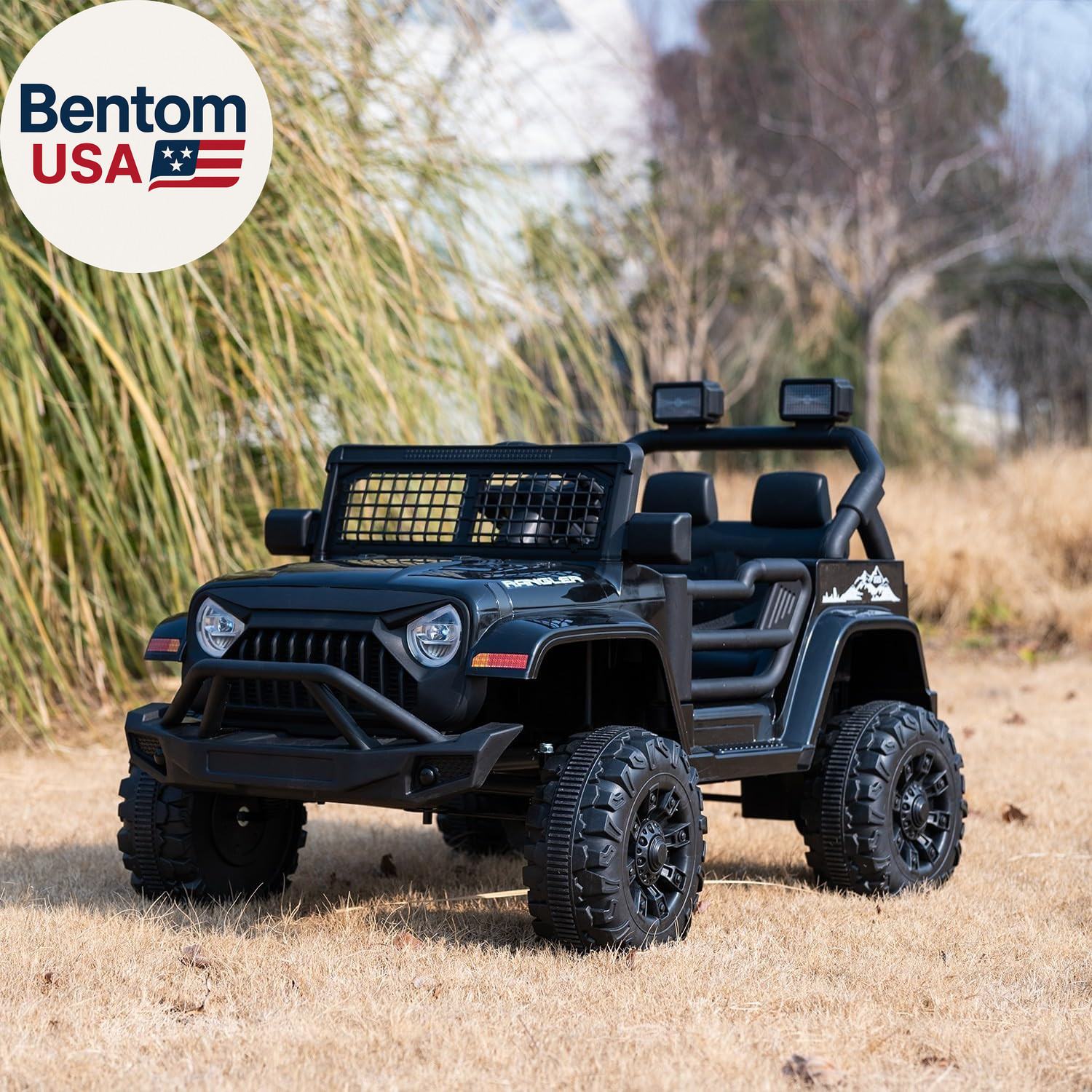 12V 7AH Kids Ride-On Truck Jeep, Electric Car with Parent Remote Control, Spring
