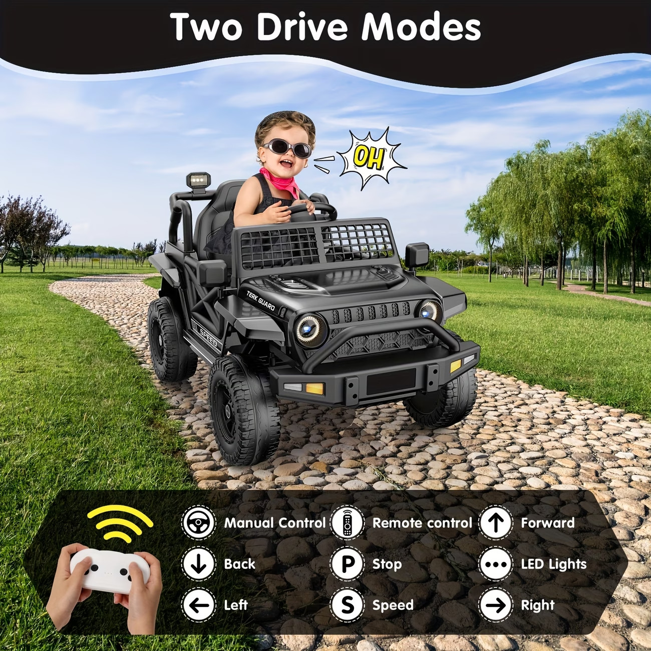 Ride On Truck, 12V7AH Children’s Electric Vehicle, Equipped with Parent Remote