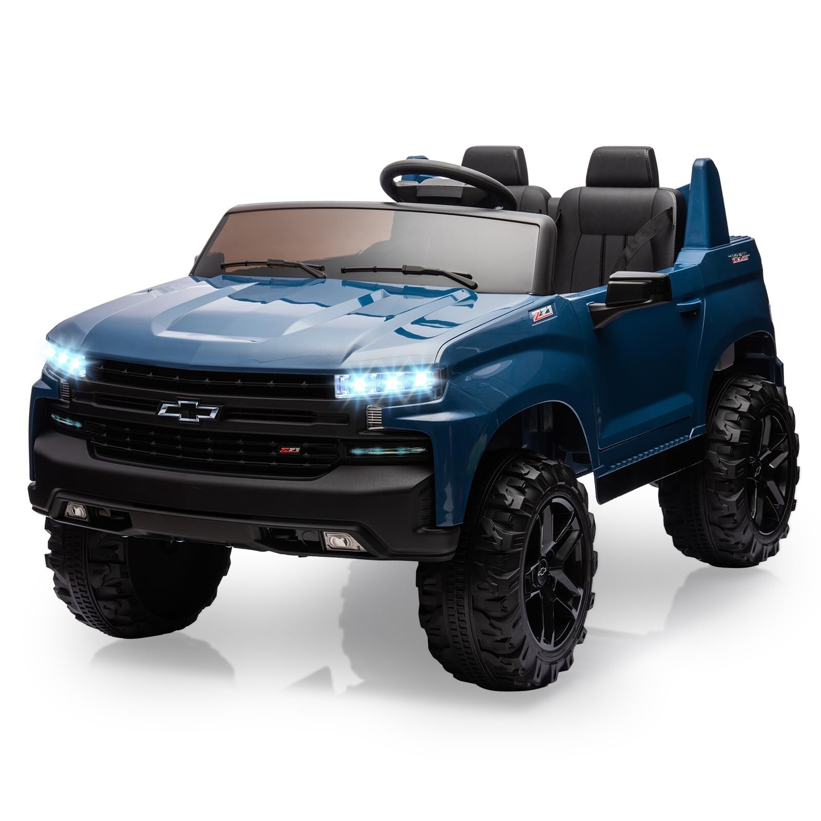 24V Ride On Car Licensed Chevrolet Silverado 2-Seater Electric Truck Kids Toy