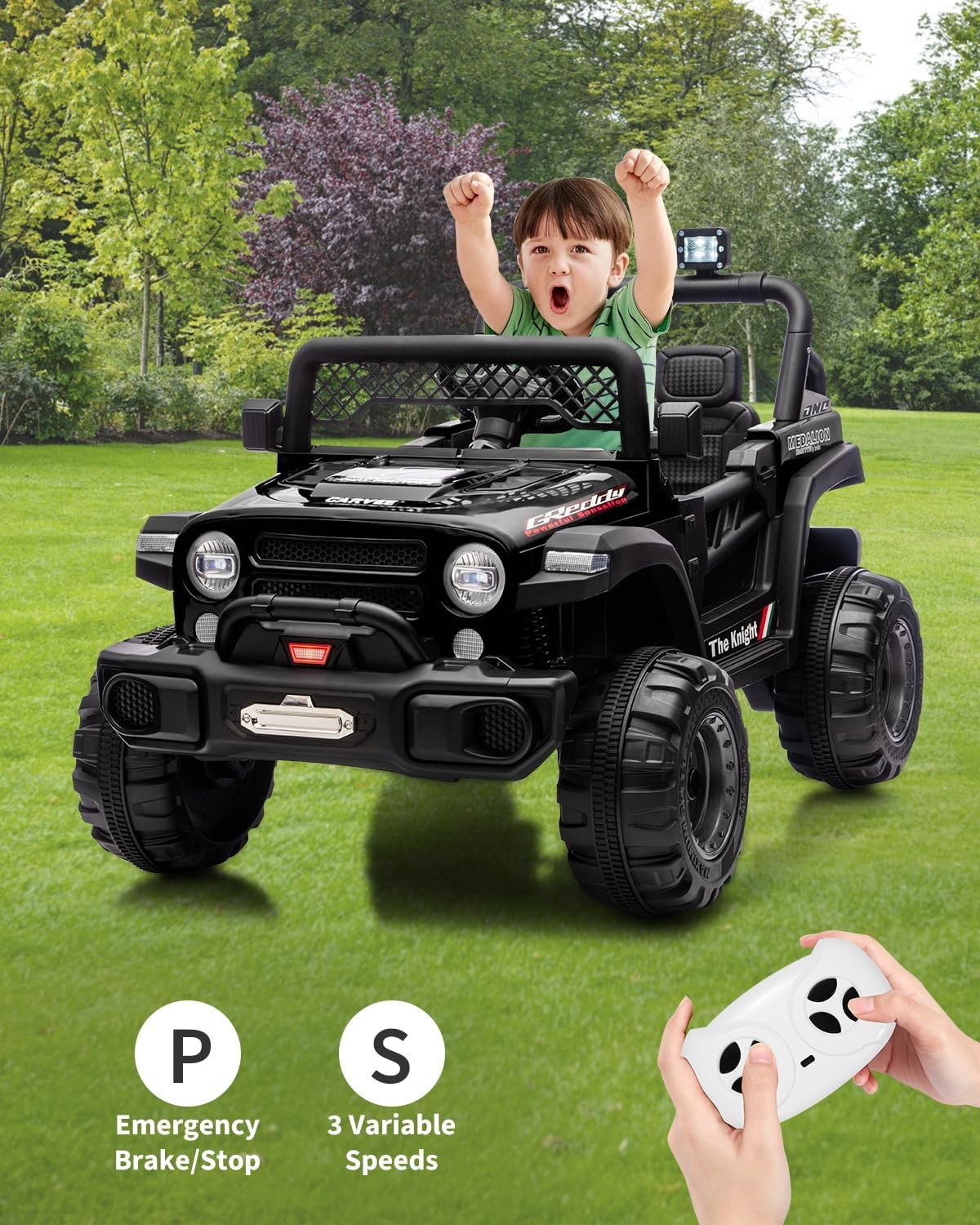 12V Kids Ride on Truck Toys for Big Kids Electric Vehicle with Parent Remote