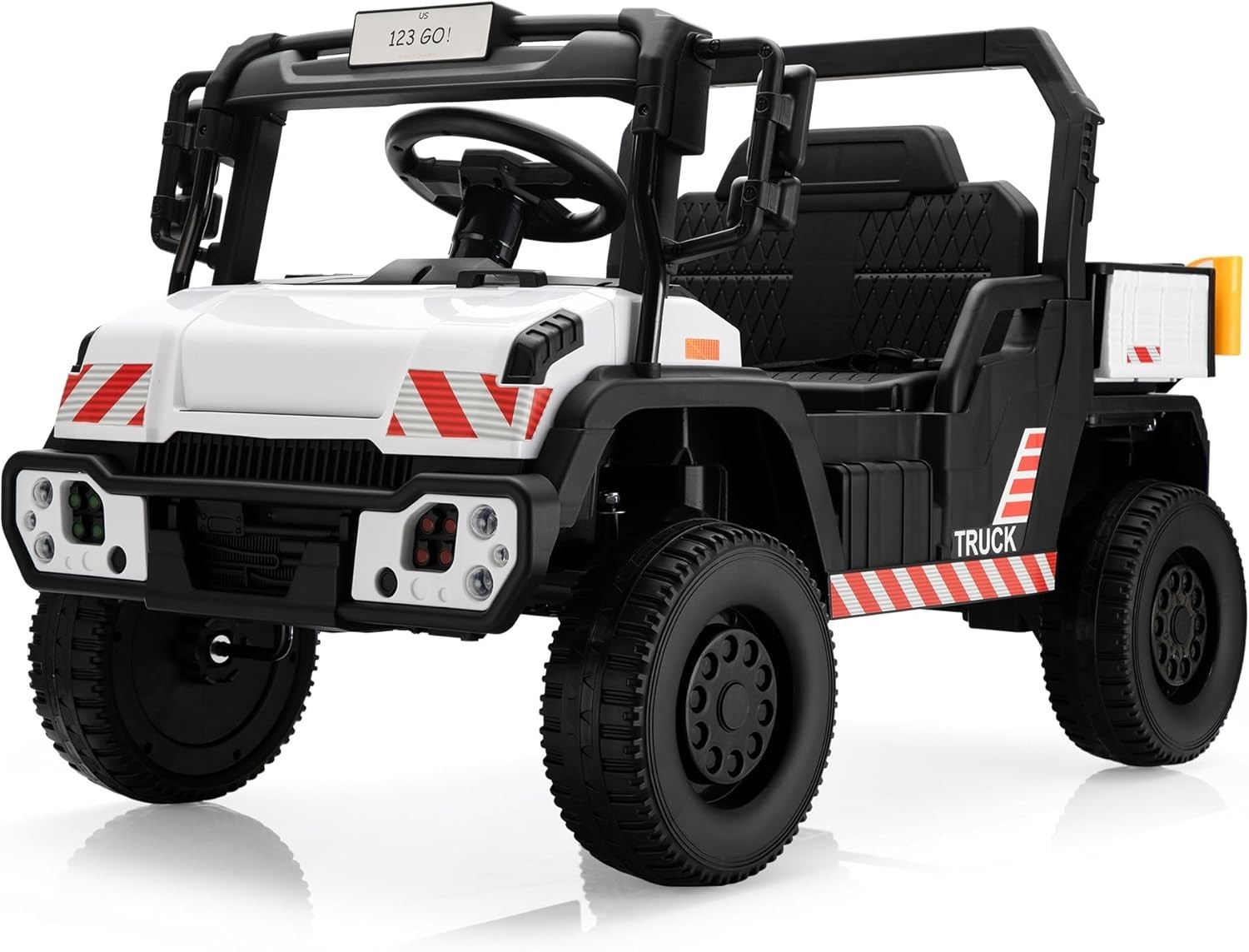 TOBBI Ride on Kids Cars Dump Truck with Remote Control for Kids 3-8 Years, White