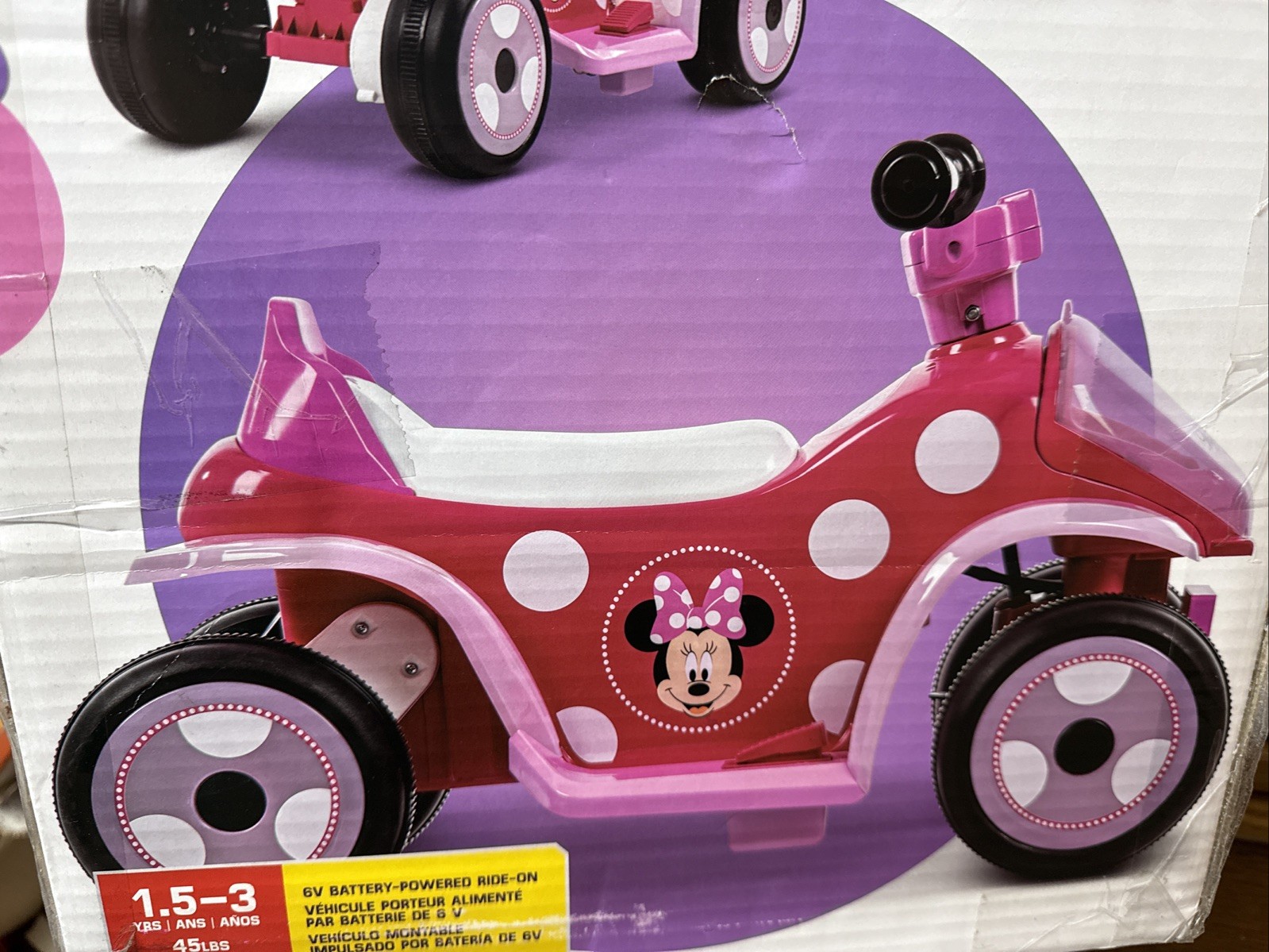 HUFFY MINNIE MOUSE BATTERY RIDE-ON QUAD – 6V – AGE 1.5+ YEARS OLD – PINK