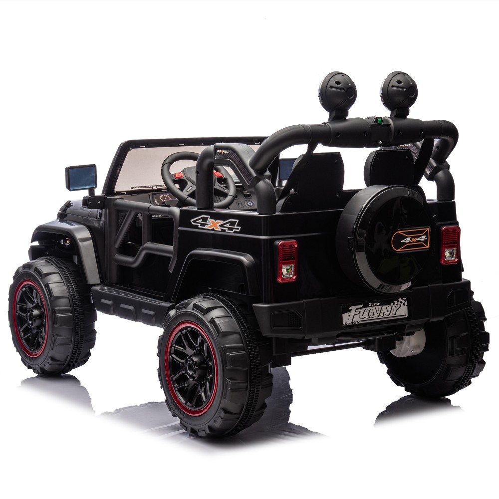 24V Kids Ride On Car Parental Control, Rear Suspension, Bluetooth USB Lights