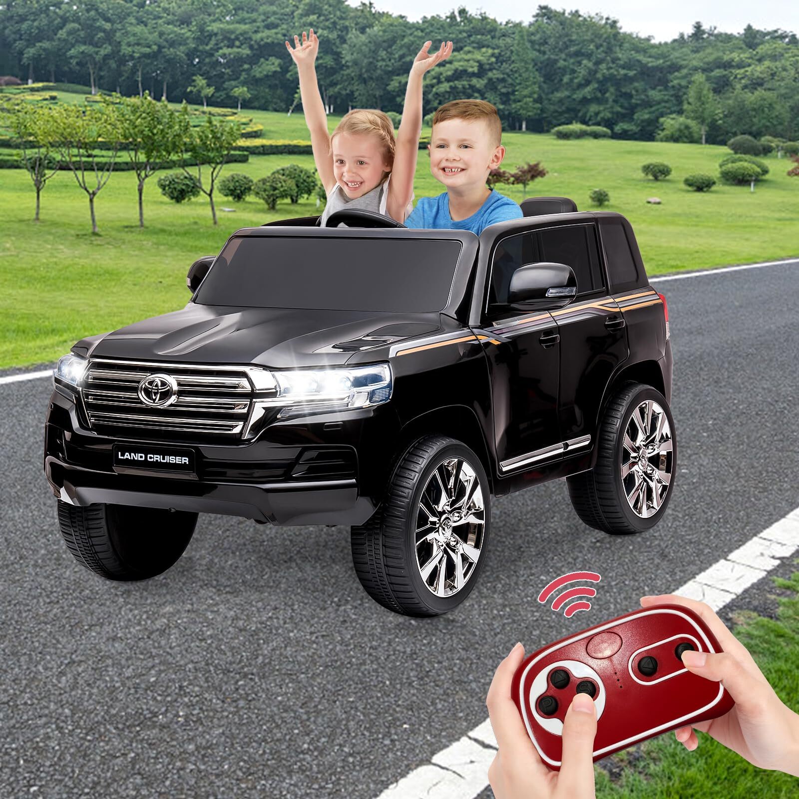 ✅Kids Electric Ride on Police Car 12V Battery Powered SUV Truck 3-Speed LED Musi