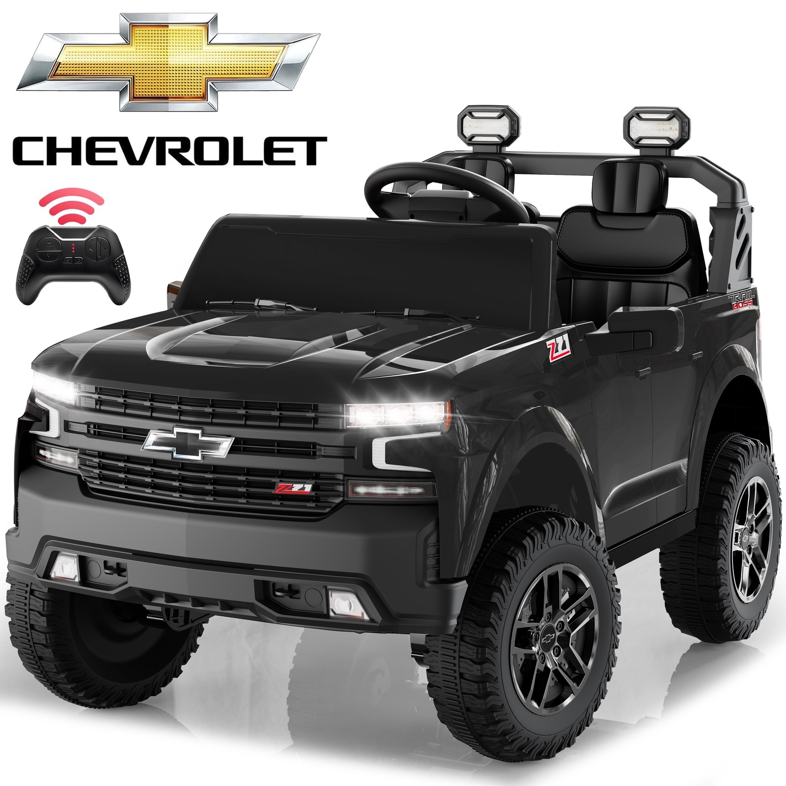 24V 2 Seater Ride on Toy, Licensed Chevrolet Silverado, Ride on Truck Car W/ Rem