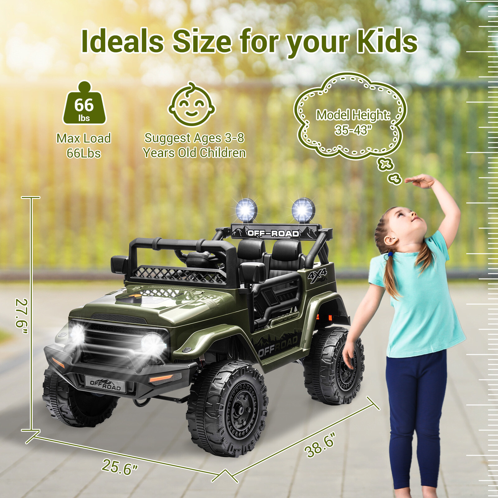 Jeep License Kids Ride On Car 12V Electric Vehicle Toy Truck w/Remote Control