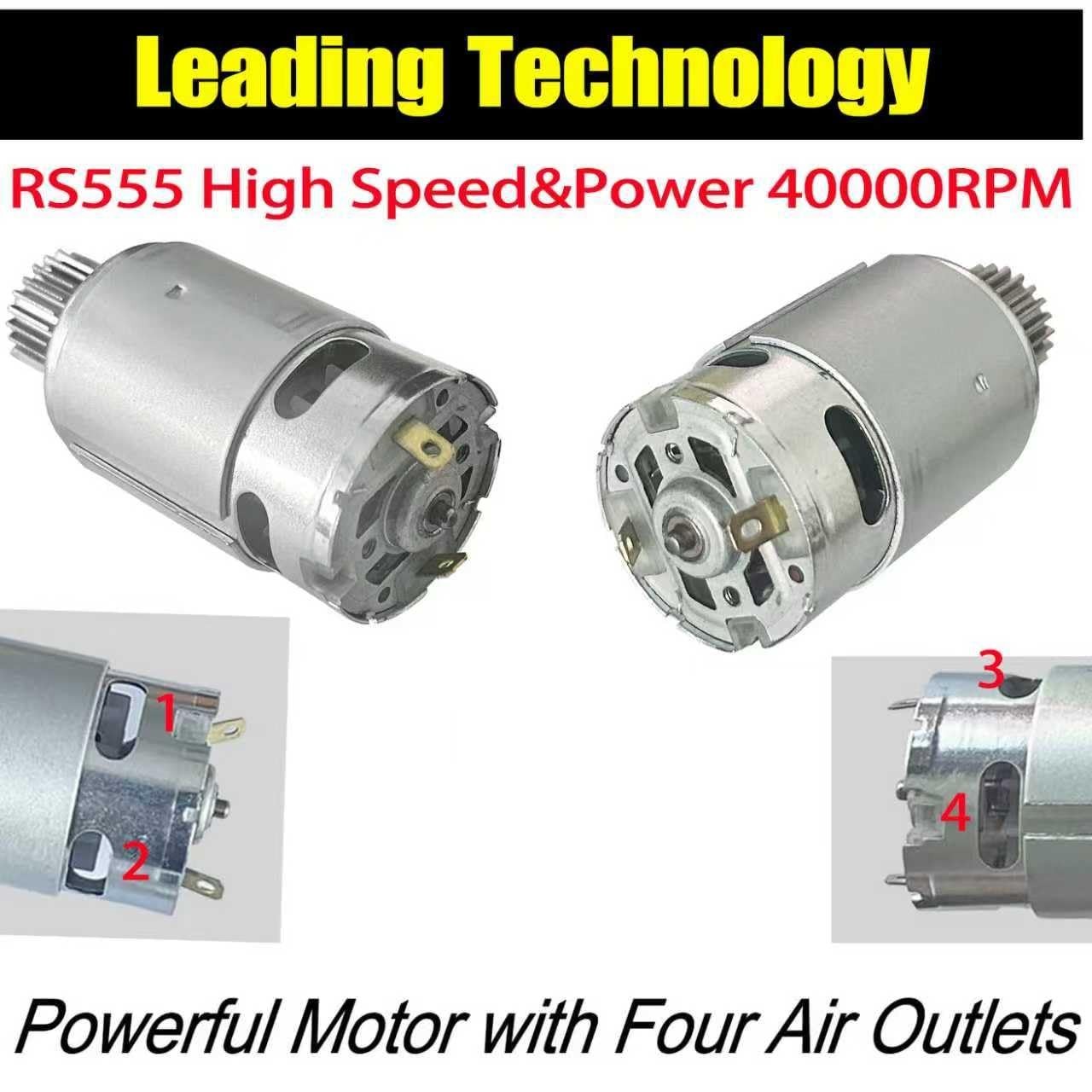 Powerful 24V DC Motor 40000RPM with 23T Pinion Gear for Kids Ride-On Cars Upgrad