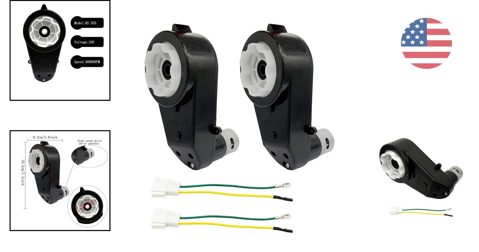 RS550 & RS555 Electric Motor Gearbox Set – 24V, 40000 RPM Performance Upgrade