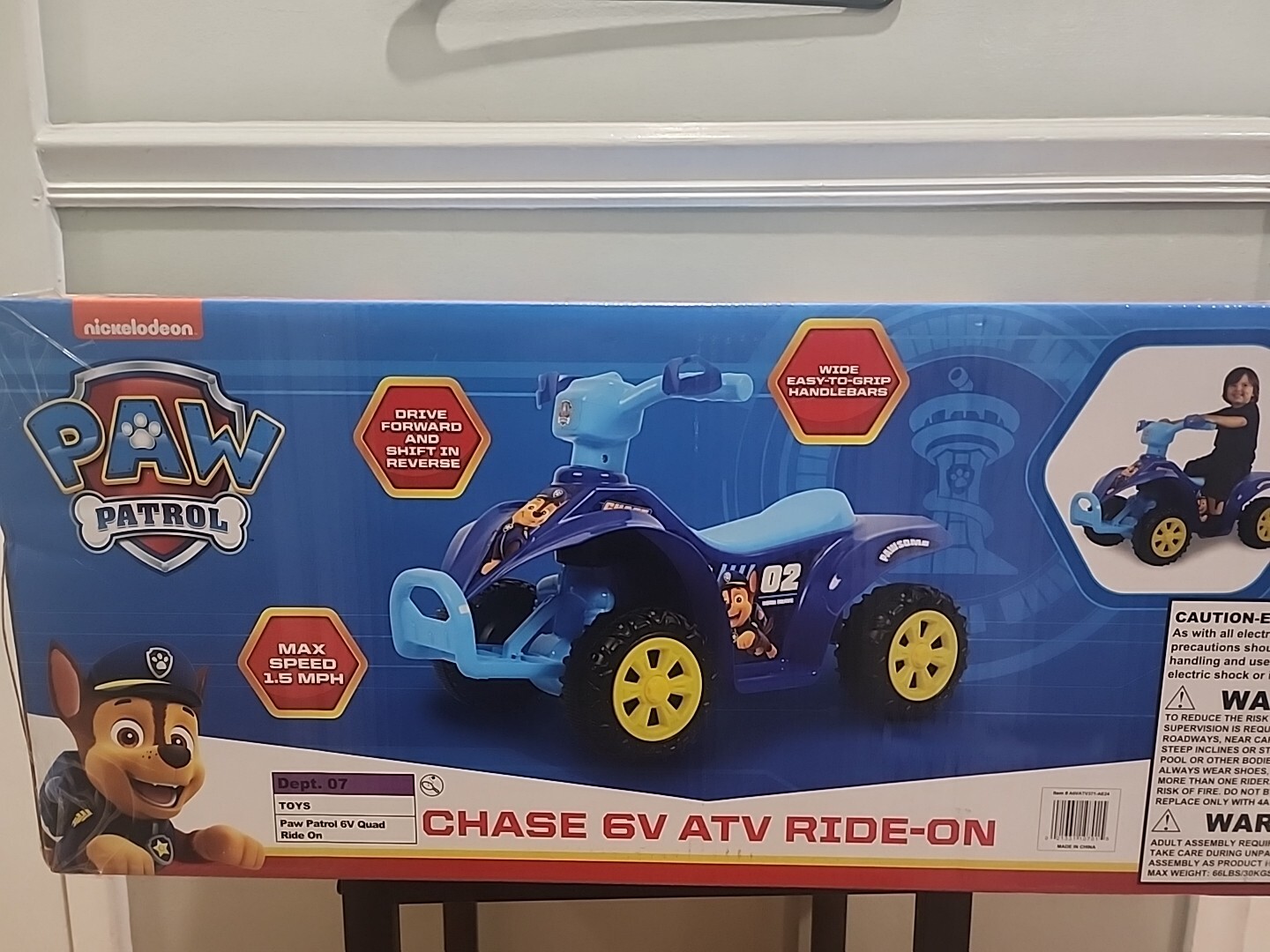 NEW PAW PATROL CHASE 6V QUAD FOR KIDS – POWERFUL AND SAFE RIDE ON TOY AGES 2 – 6