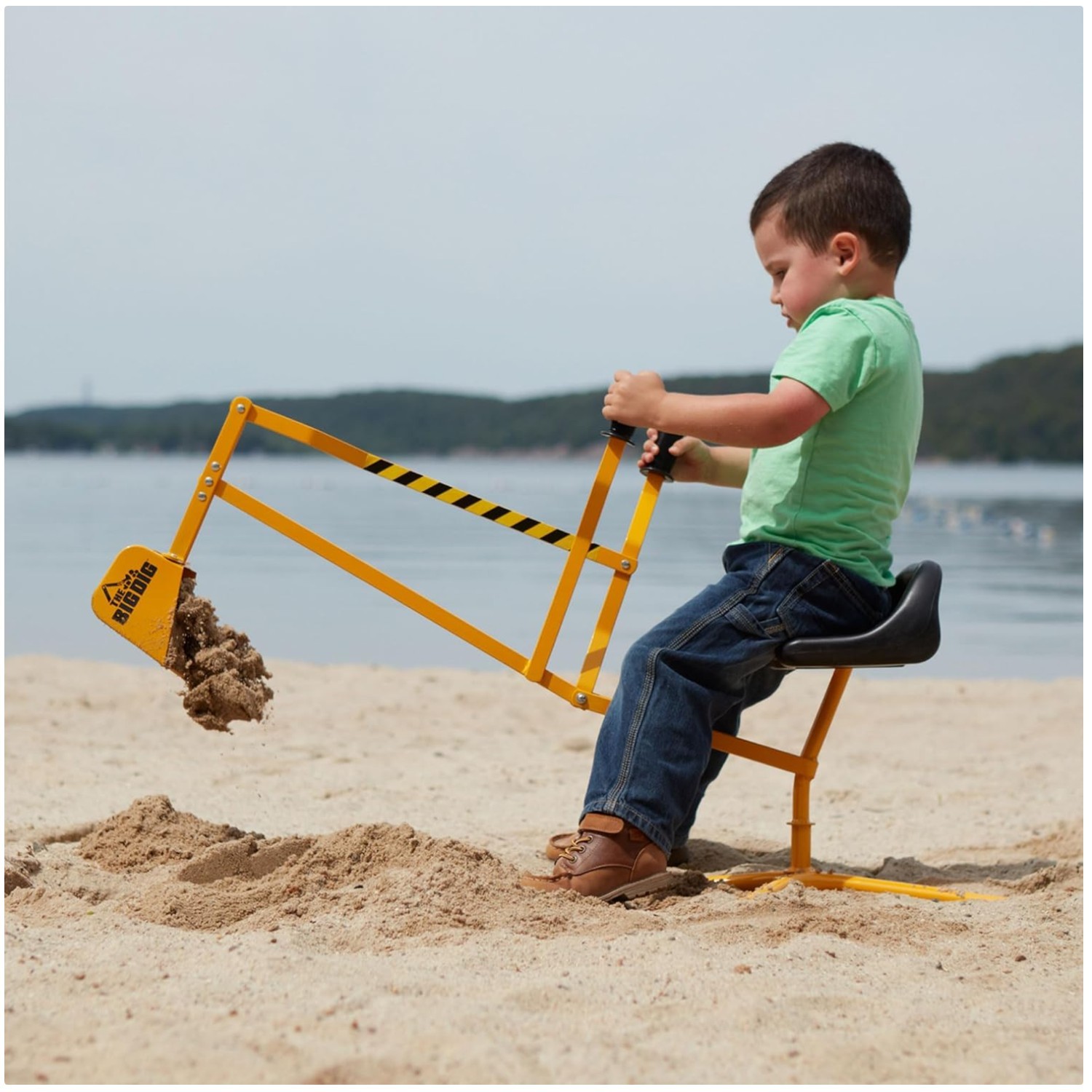 Kid’s Yellow Excavator Toy with 360 Rotation Base