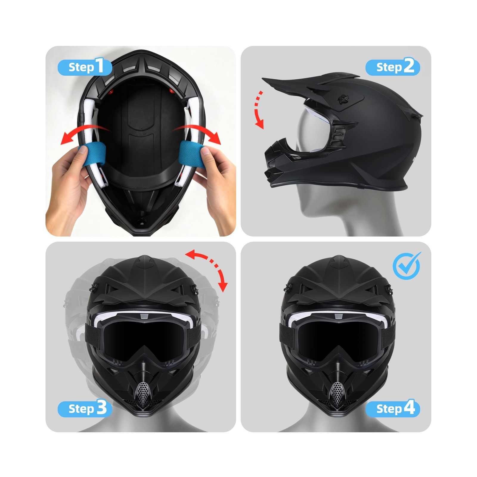 Kids Dirt Bike Helmets Youth ATV Helmet, Kids Motocross Helmet for Off Road, …