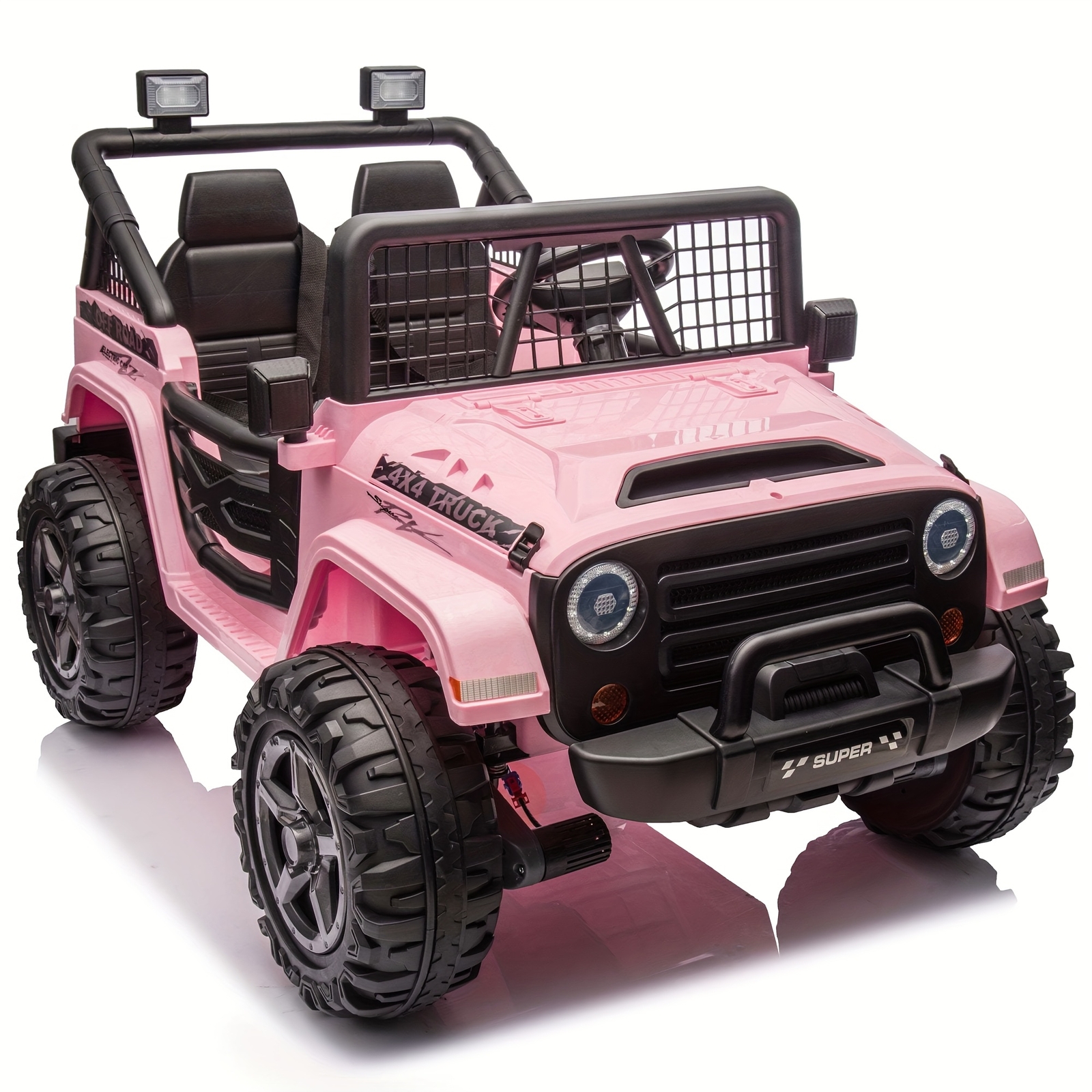 24V 2-Seater Ride On Car Kids Electric Jeep 4WD w/Remote, Black – FAST SHIP