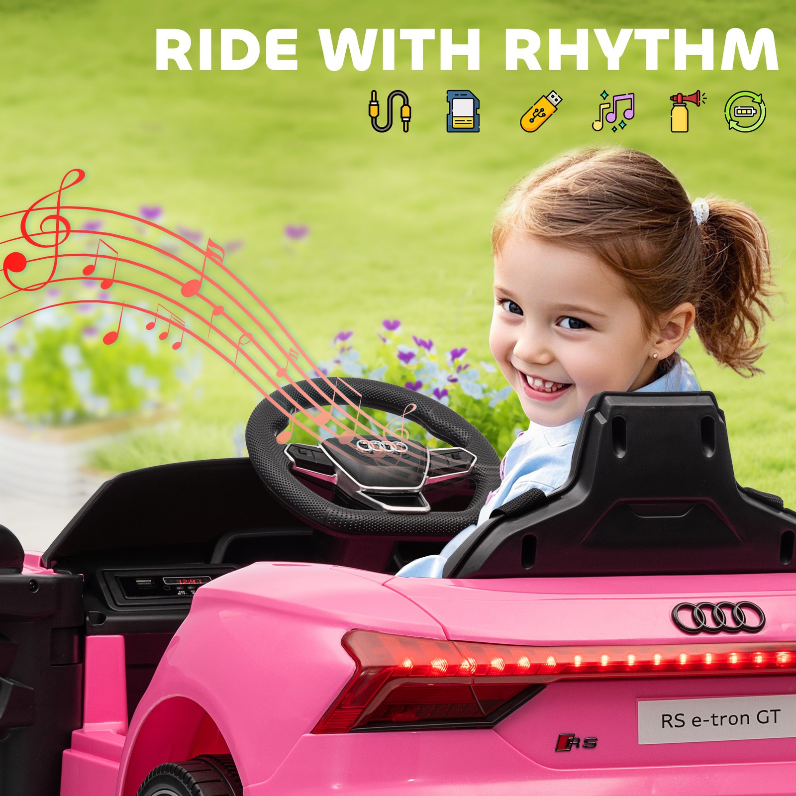 12V Kids Electric Ride On Car, Licensed Audi RS e-tron GT