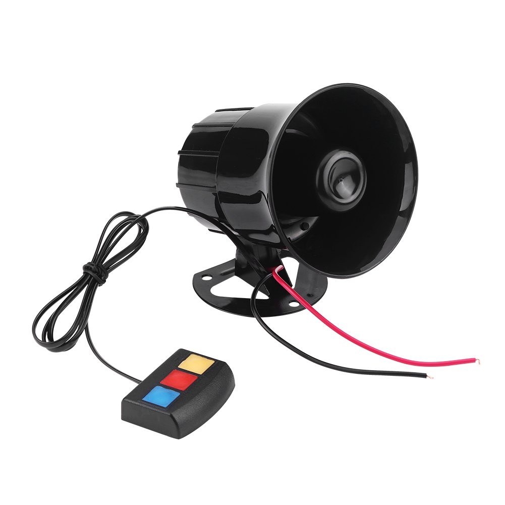 Motorcycle Horn,12V 30W Car Motorcycle Alarm Warning Siren Horn 3 Sound Speaker