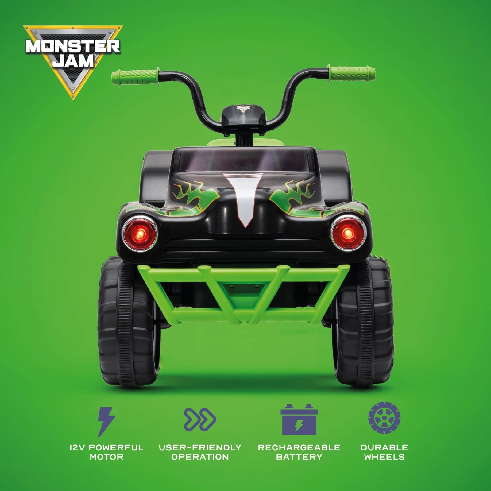 Monster Jam Grave Digger ATV 12V Electric Vehicle w/Cool Graphics, Ages 3+