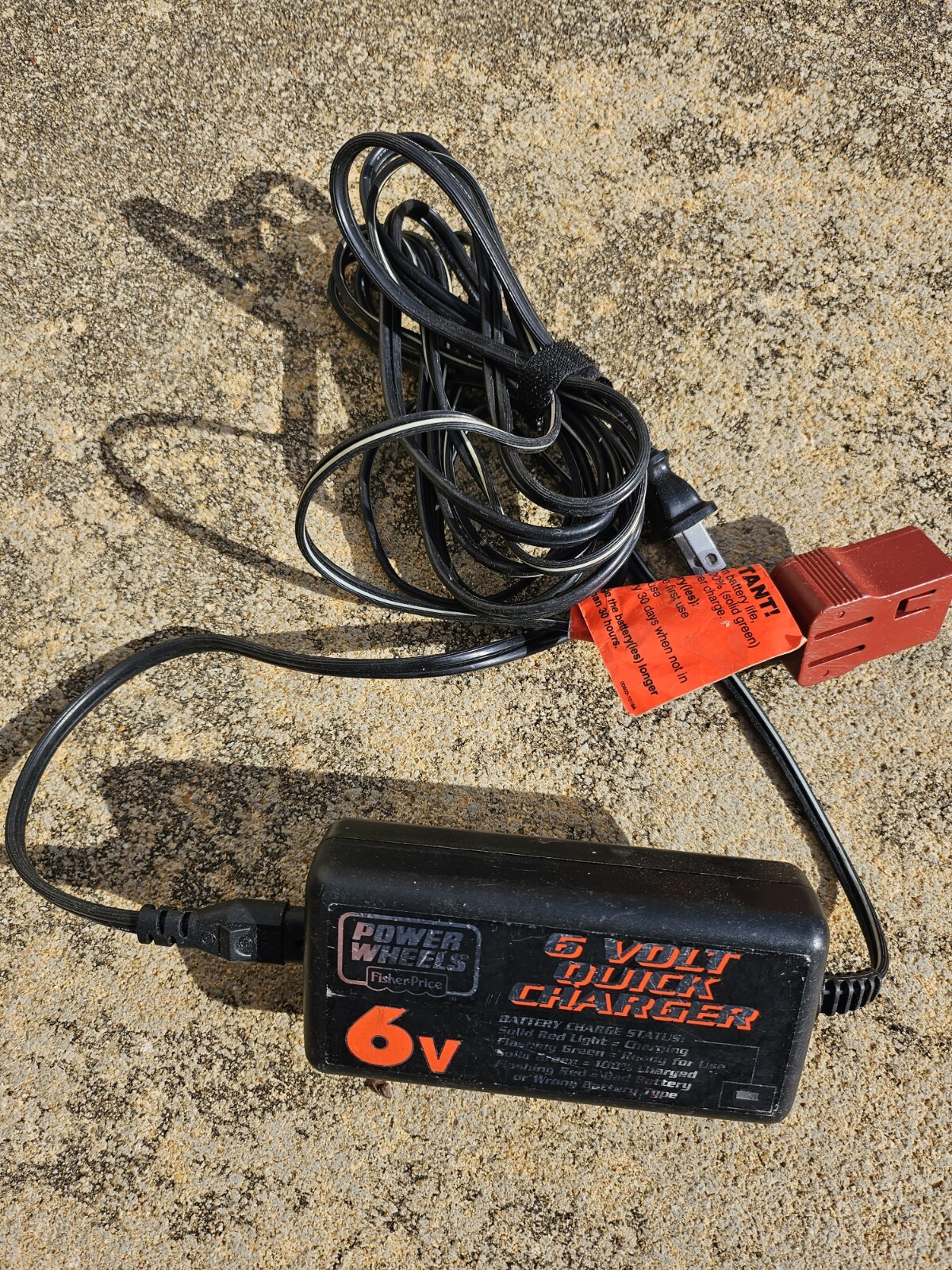POWER WHEELS 6 VOLT BATTERY CHARGER MODEL #00801 1484