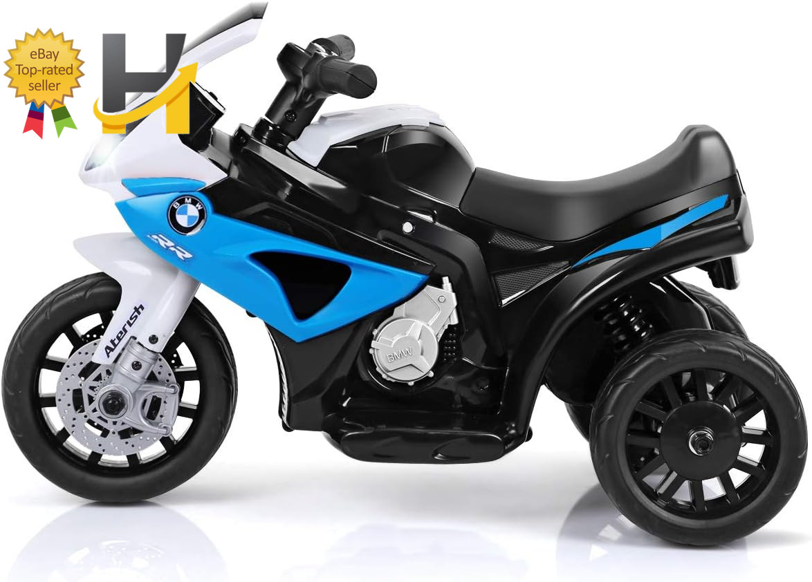Licensed BMW Kids Electric 3-Wheel Ride-On Motorcycle Toy for Boys & Girls, with