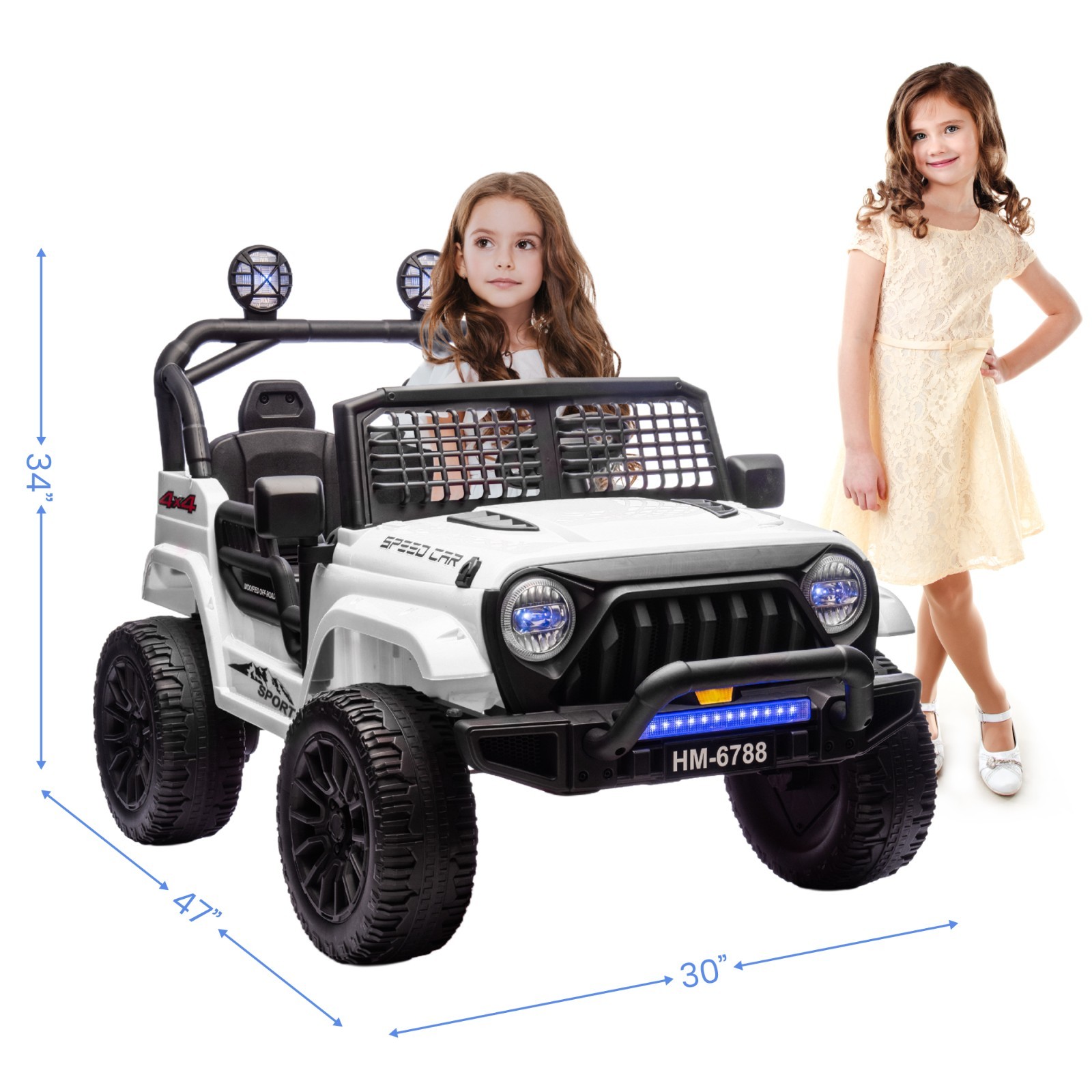 24V Kids 2 Seater Truck Ride on Toy 3-6mph Low & High Speed w/Remote Xmas Gifts