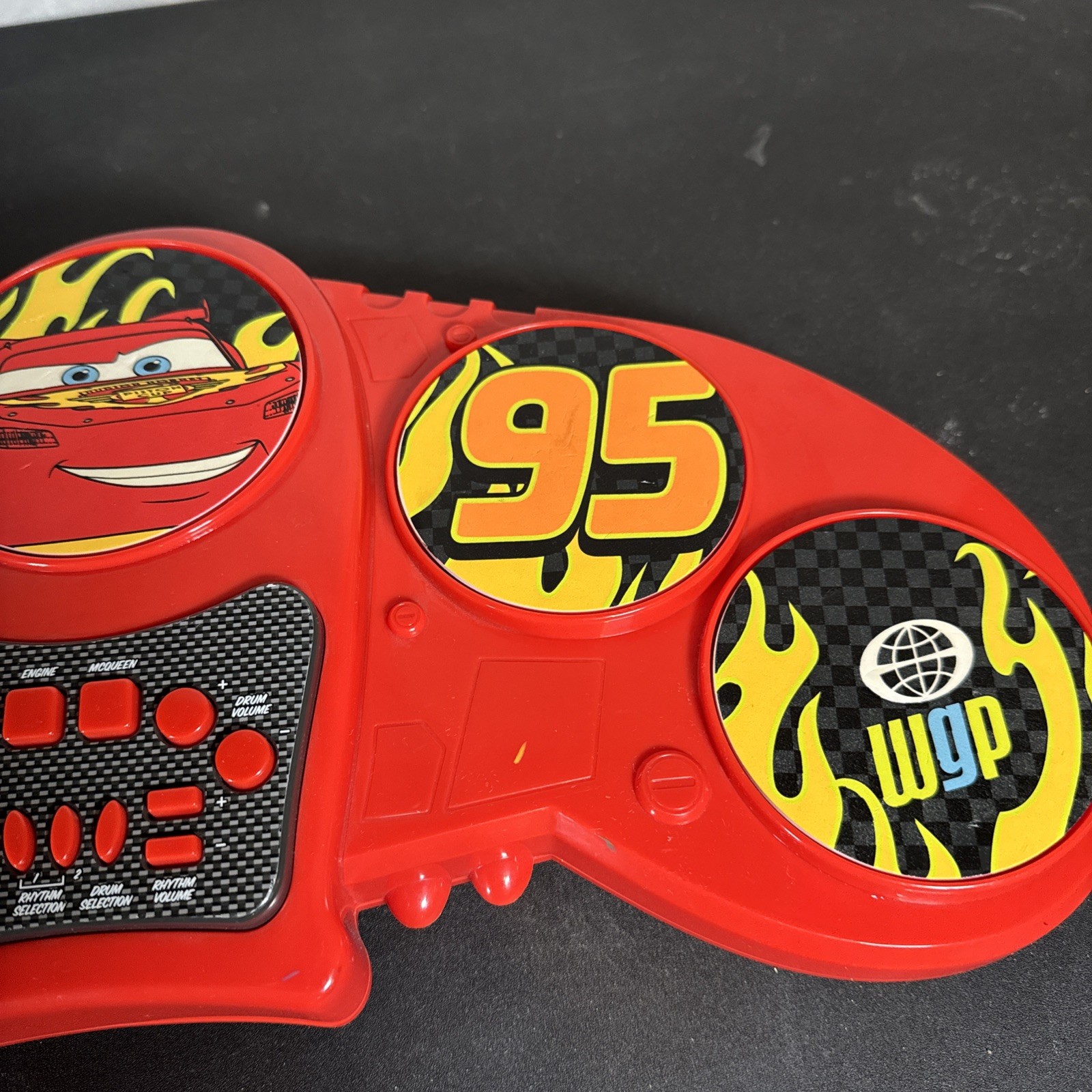 Disney Cars Lightning McQueen Electric Pretend Drum Toddler Toy Sounds WORKS