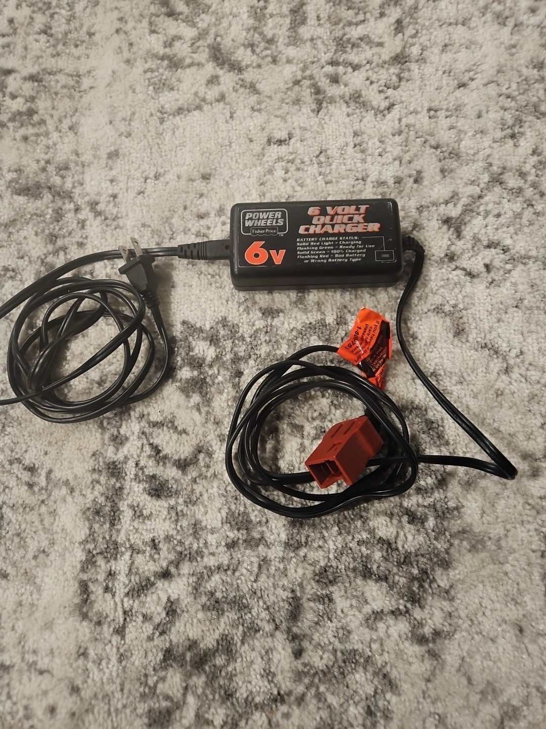 POWER WHEELS FISHER PRICE 6 VOLT QUICK BATTERY 6V 2.5A FAST CHARGER 00801-1484