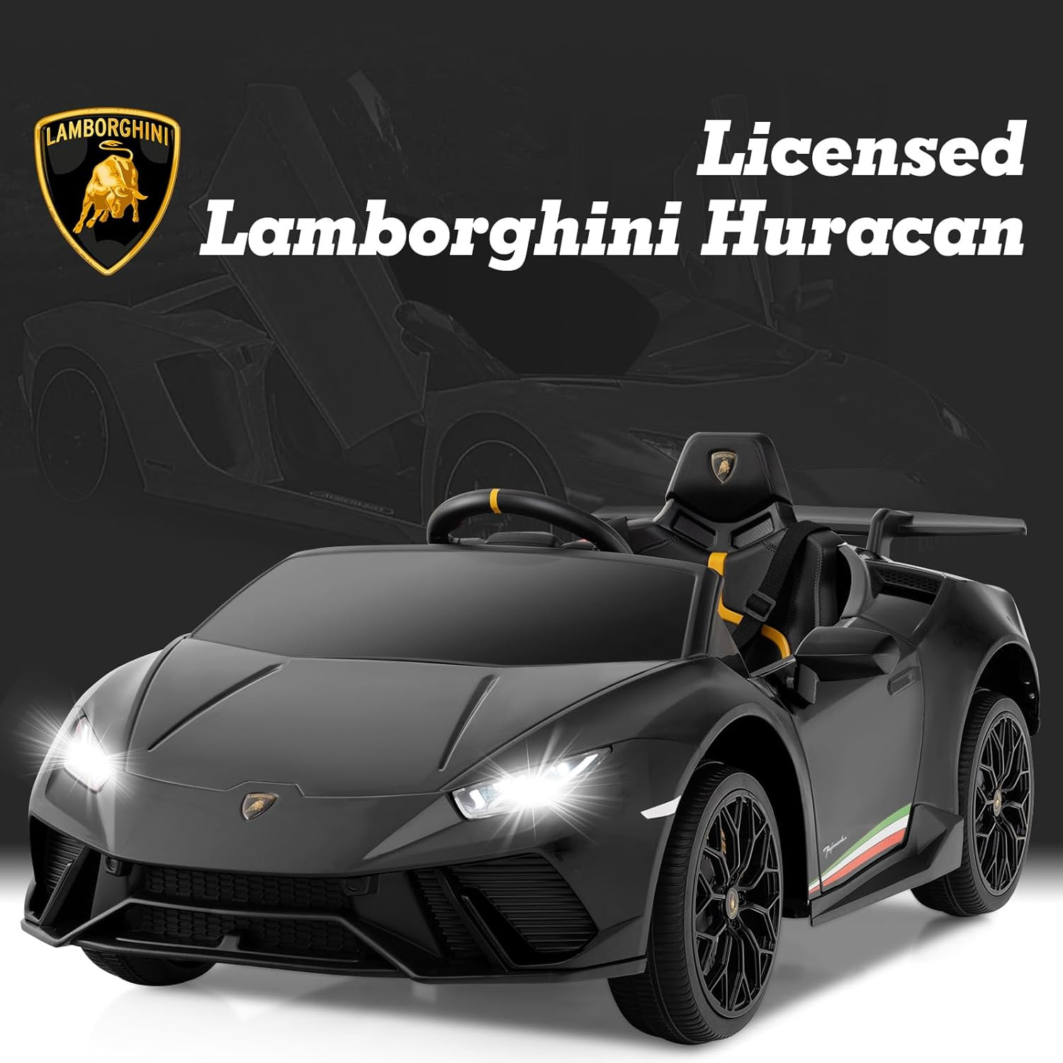 Licensed Lamborghini Huracan Ride on Car by , 12V Kids Electric Vehicle Battery