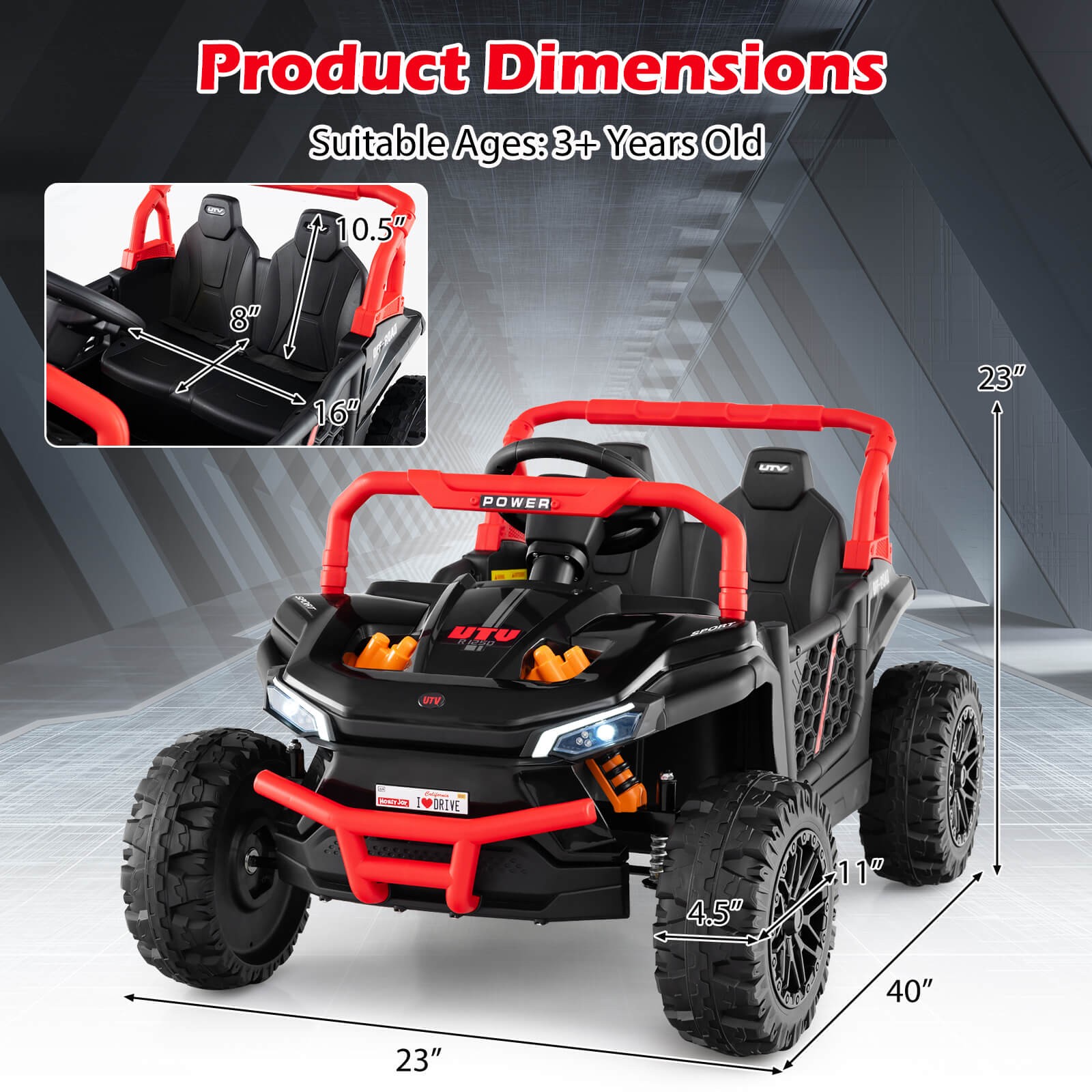 12V Kids Ride on Truck w/Parental Remote 3 Speeds & Reverse Forward Function