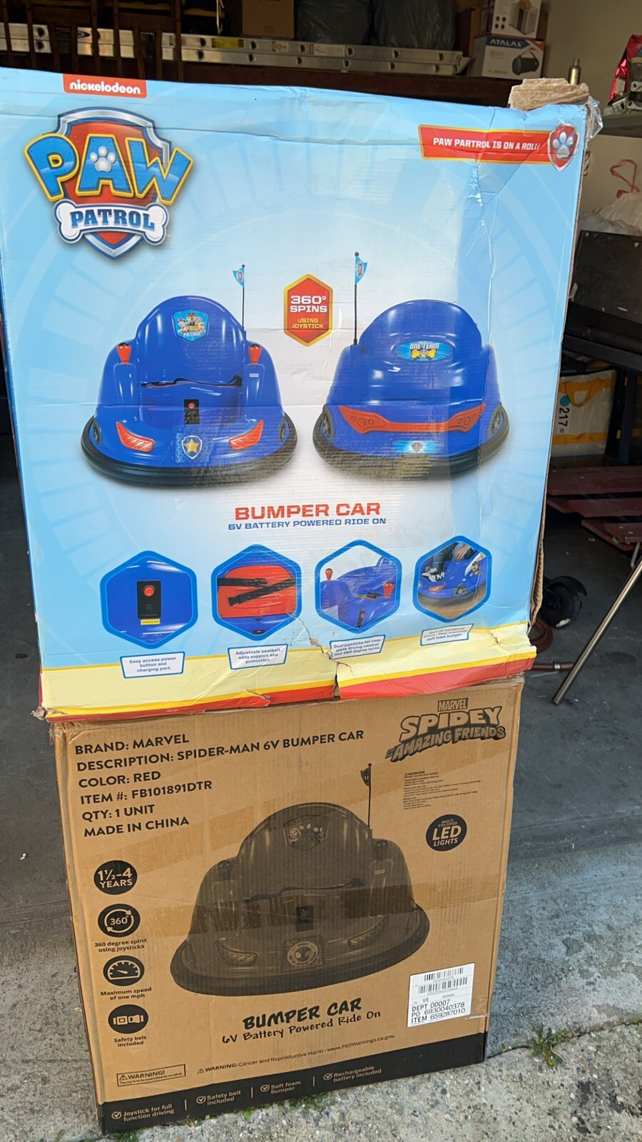 6V Paw Patrol Electric Bumper Car, Battery Powered Ride-on with Charger for Kids