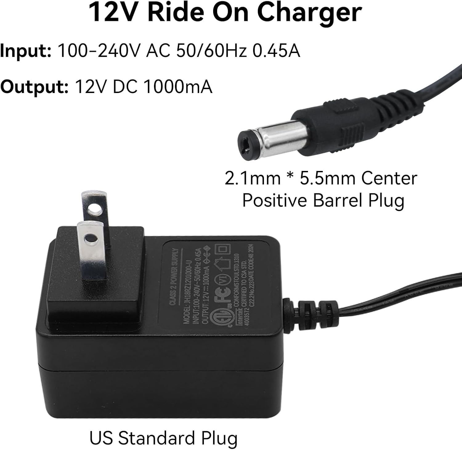Reliable 12V Battery Charger for Kids’ Ride-On Cars & Bumper Toys – Certified
