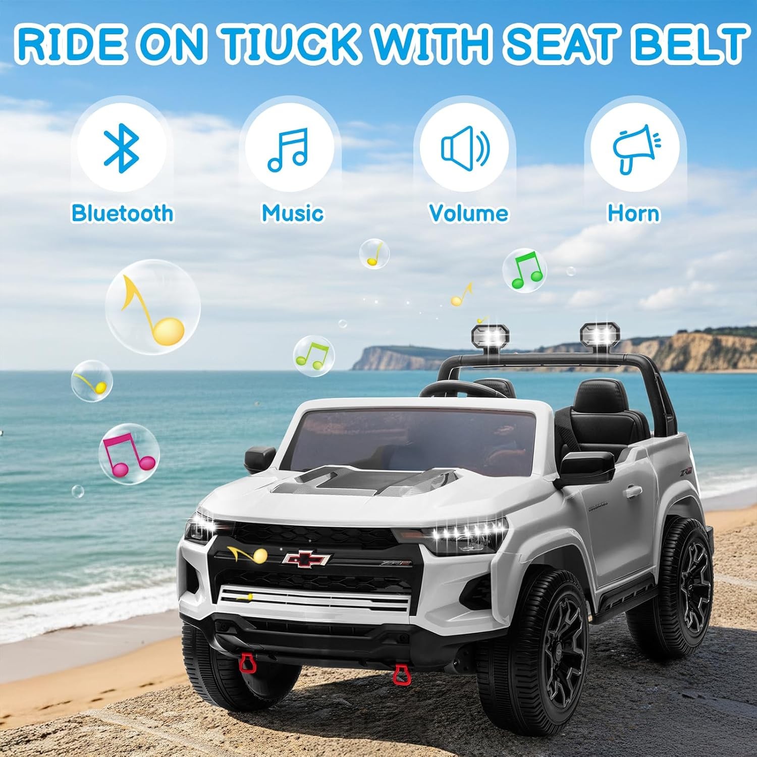 24V Licensed Chevrolet Colorado Electric Car for Kids, Ride on Toys for Toddlers