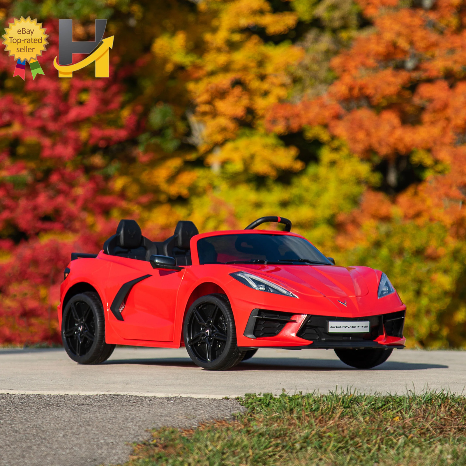12V Corvette Stingray Battery Powered Ride-On Car Children Ages 3+ Sounds