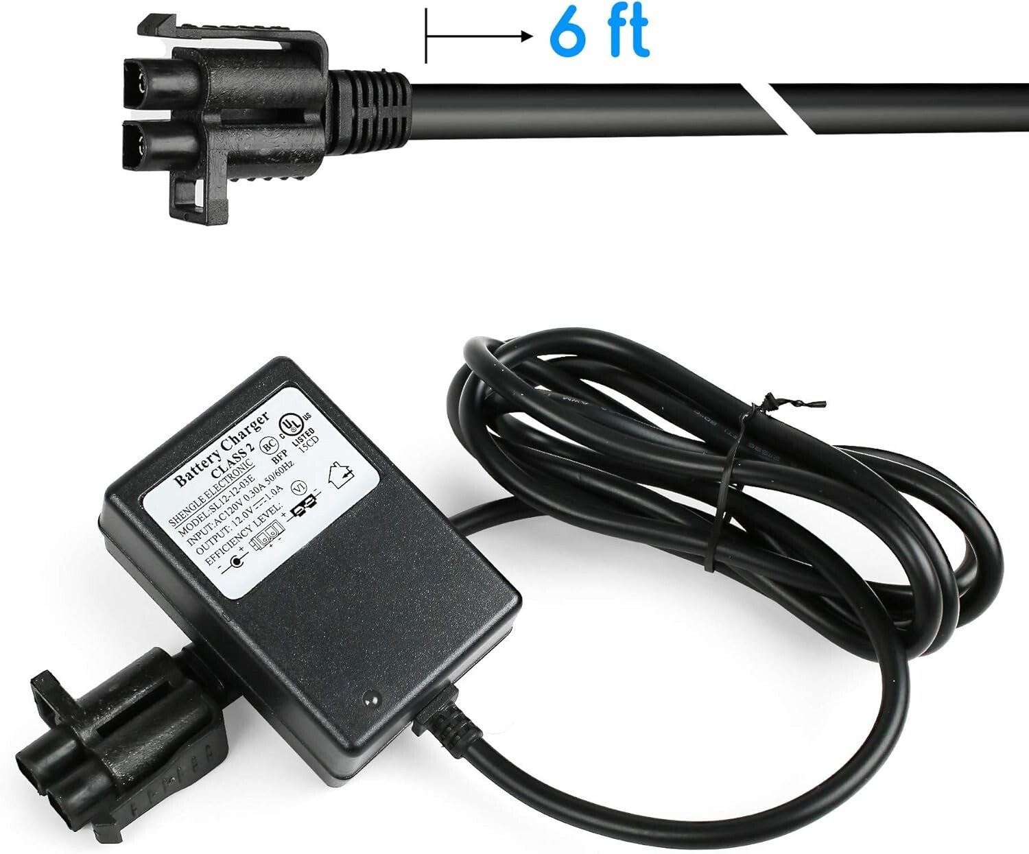 Universal 6FT Cable Length – Compatible 12V Battery Charger – Certified Safe