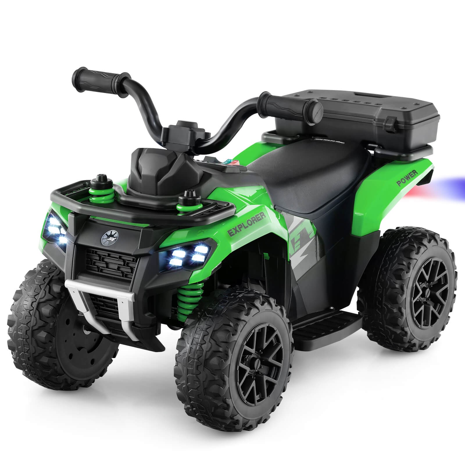 6V Kids Ride On ATV w/ Music & Spray Function USB Port Storage Box Toy Car