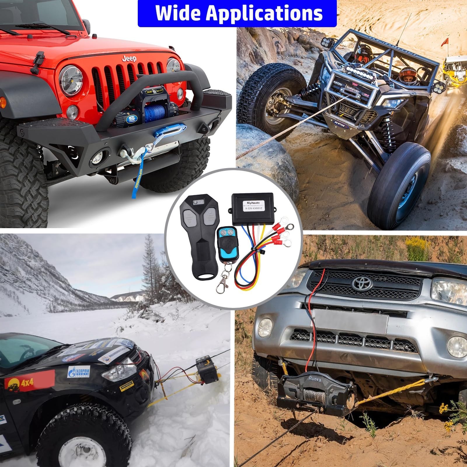 Wireless Winch Remote Control Kit for Car Truck Jeep ATV SUV 12V Handset Swit…