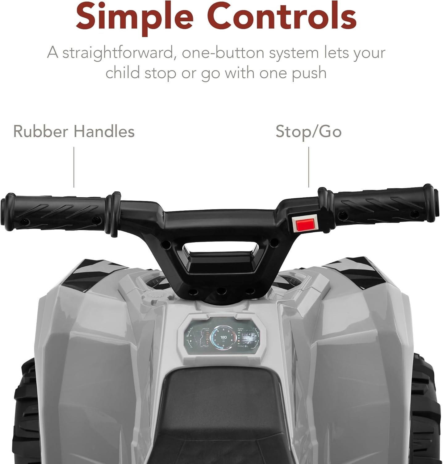 Best Choice 6V Kids Ride On ATV Quad 4-Wheeler 1.8MPH Gray Treaded Tires