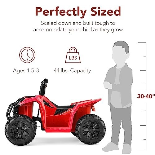 6V Kids Ride On ATV Quad 4-Wheeler Toy Car, 1.8MPH, Treaded Tires, Rubber Handle