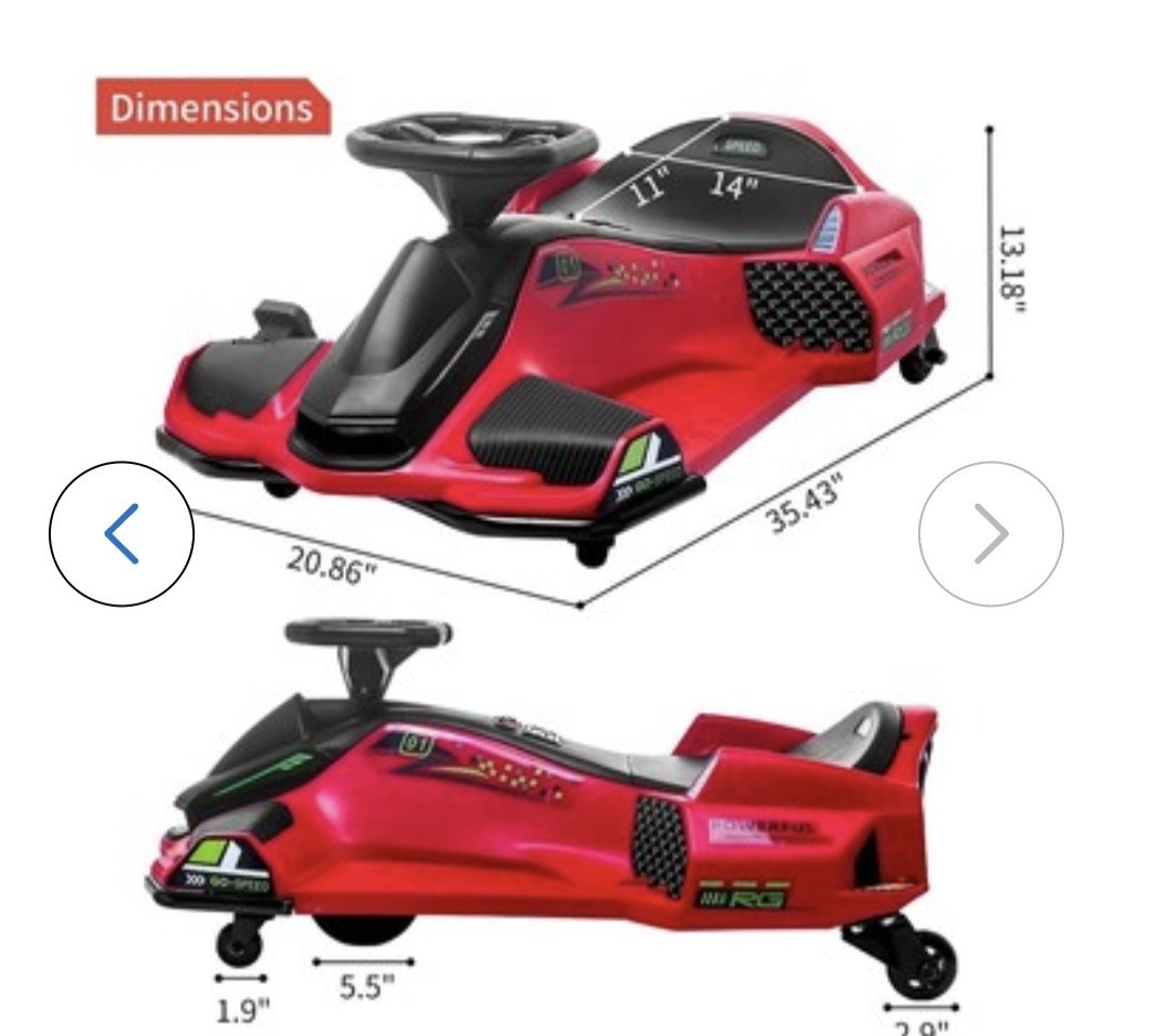 Gaomon Red Electric Draft Cart -On Go Kart Toy, 12V 45W Motor, Ages 5 -10