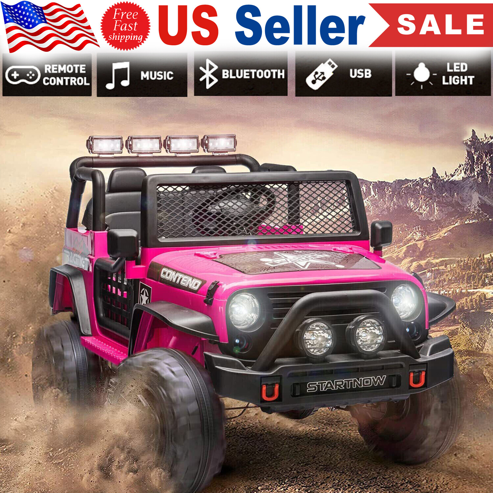 12V Kids Ride On Car 2 Seater Electric Vehicle Toy Truck Jeep w/Remote Control