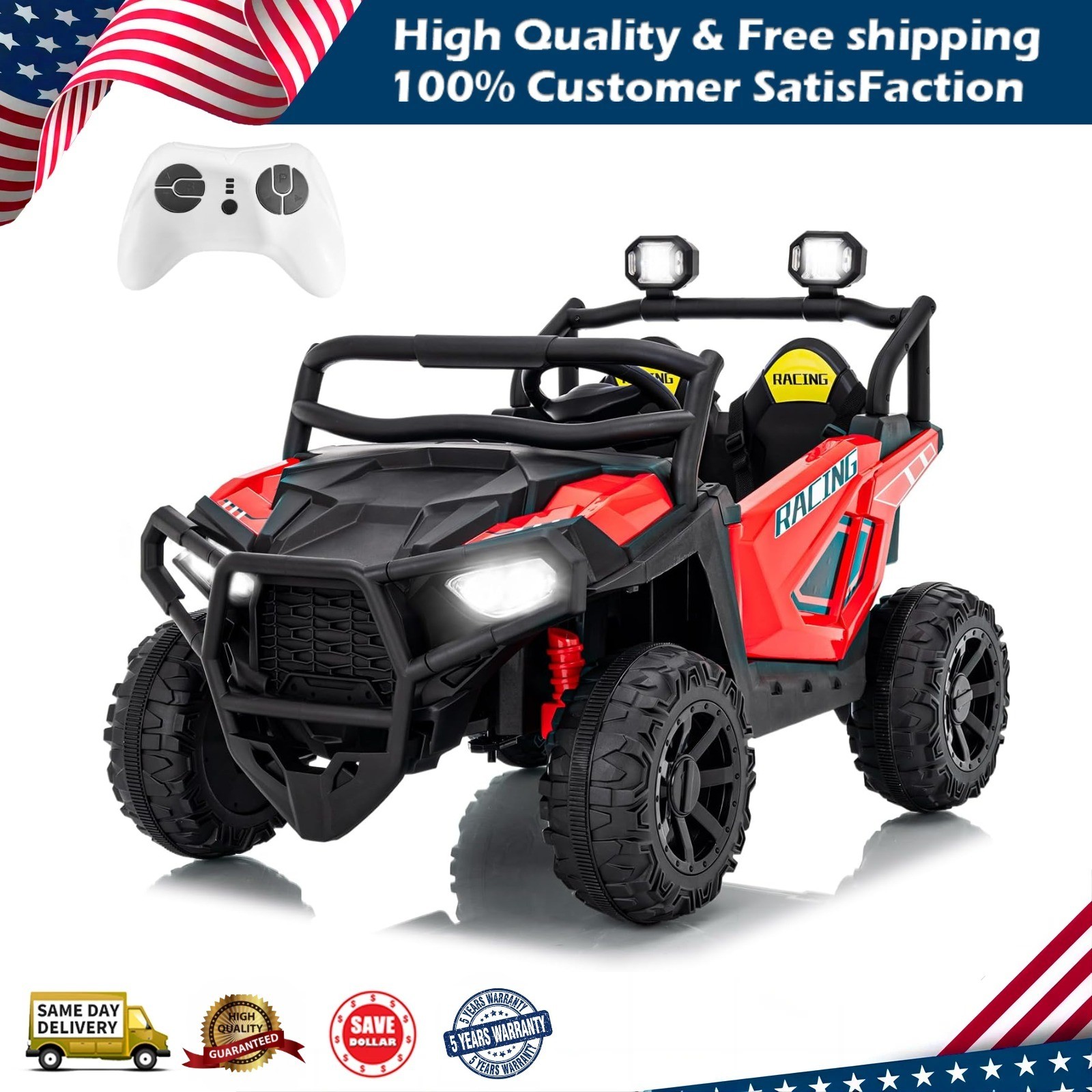 2 Seater Ride on Electric Car 24V Ride on Toys for Big Kids with Remote Control