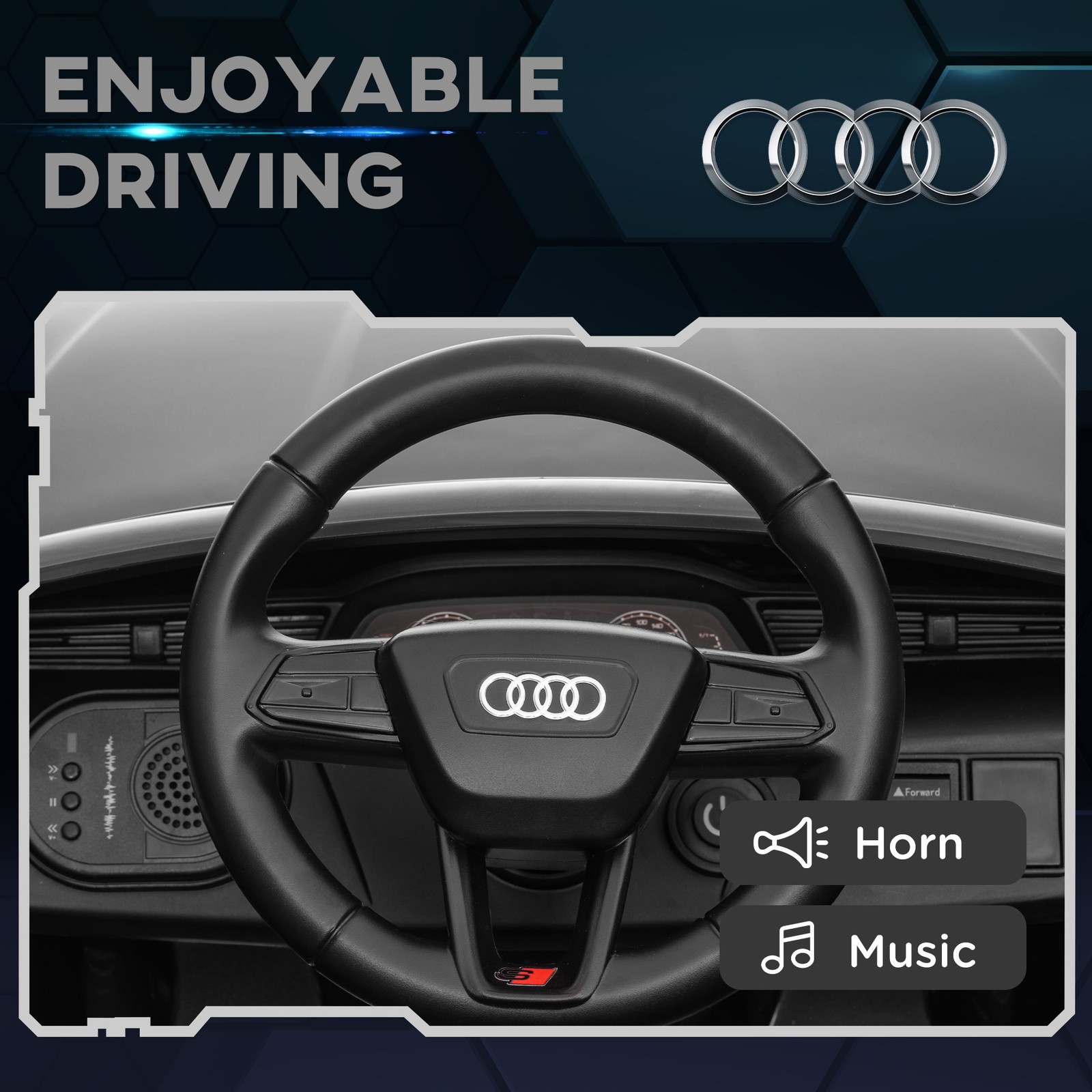 Audi Q8 e-tron Sportback Licensed 12V Kids Ride on Car, Gray