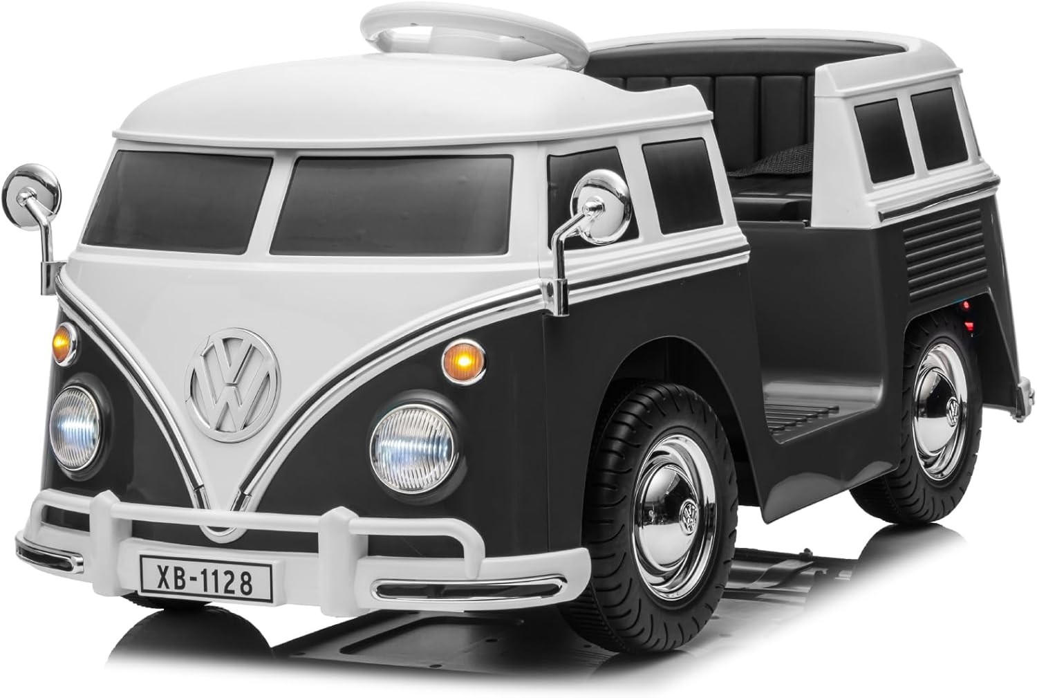 Licensed Ride-on Bus with LED Headlights Music 6V Electric Ride on Toy Kids