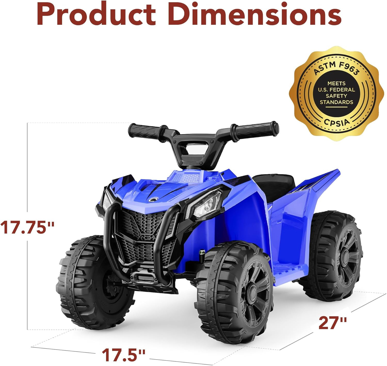 6V Kids Ride on Toy, 4-Wheeler Quad ATV Play Car W/ 1.8MPH Max Speed, Treaded Ti
