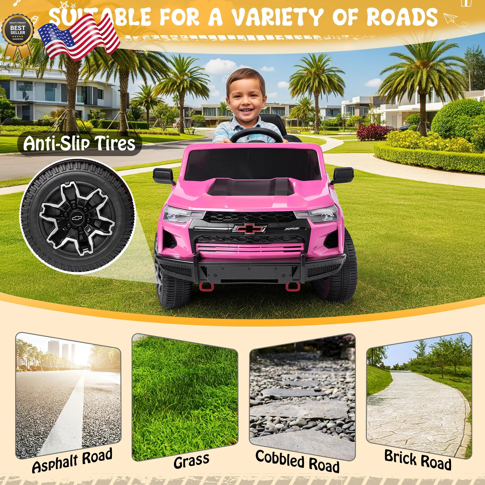 12V Licensed Chevrolet Colorado Electric Ride on Car Toy for Toddler Kid NEW